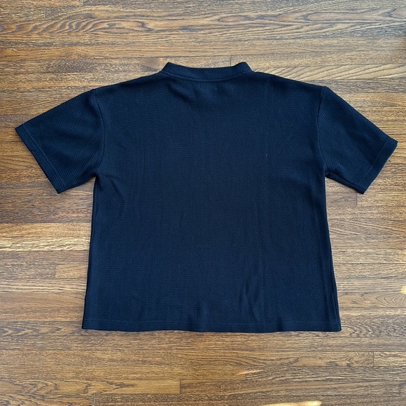 Men’s John Elliott Black Cotton Knit Oversized Mock Neck Shirt - Picture 4 of 5